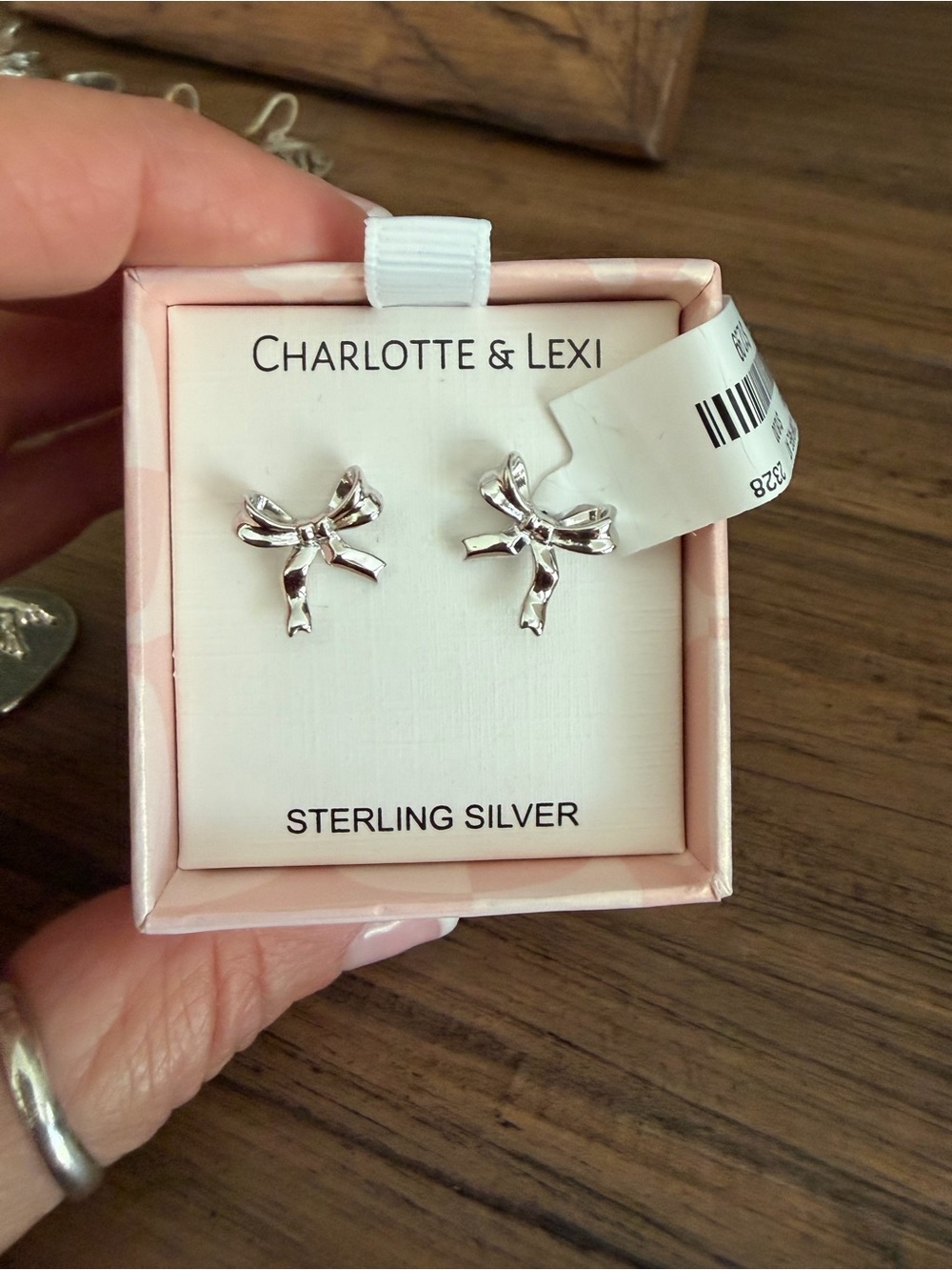 Charlotte and Lexi , Sterling Silver Bow Stud Earrings